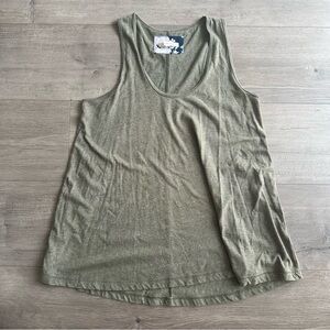 Pure Good scoop neck tank top - olive green - size medium